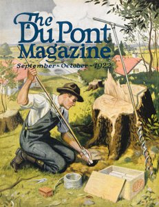Boer plant DuPont dynamiet, vooromslag van het DuPont Magazine, september-oktober 1922