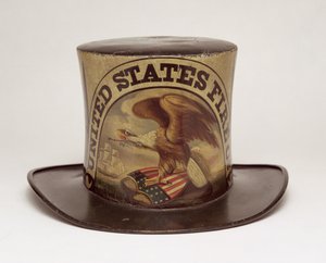 Brandweerparadehoed geschilderd door David Bustill Bowser, c.1850 door American School
