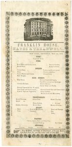 Franklin House Menu voor 23 mei 1844, 1844
