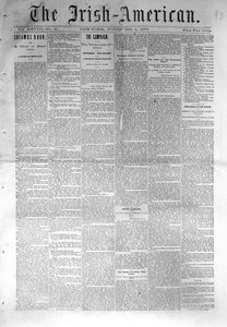 Voorpagina van The Irish-American, gepubliceerd in New York, 4 november 1876 door American School