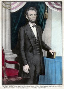 Volledig portret van Abraham Lincoln, uitgegeven 1865 door American School