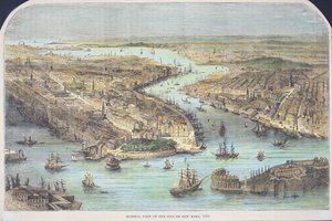Algemeen overzicht van de stad New York door American School