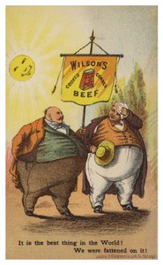 Heren dragen Wilsons cornedbeef banner