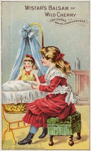 Meisje geeft medicijn aan haar pop