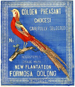 Golden Pheasant Choicest Carefully Select, No. Registered Trade Mark New Plantation Formosa Oolong door American School