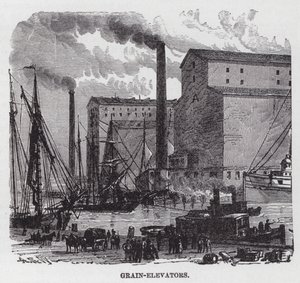 Graan-Elevators (gravure) door American School