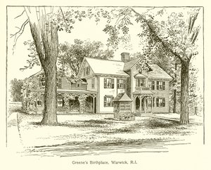 Geboorteplaats van Greene, Warwick, R.I. door American School