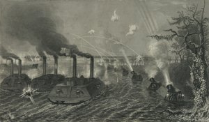 Kanonnen en mortierboten op de Mississippi (ca. 1878) door American School
