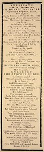 Pamflet over de vrijspraak van kapitein Preston en zes soldaten na hun proces in oktober 1771