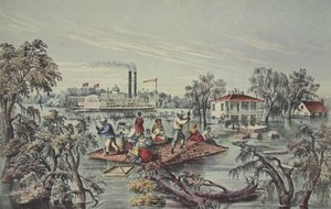 Hoog water in de Mississippi door American School