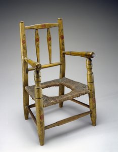 Stoel met gat, ca. 1800-1850 door American School
