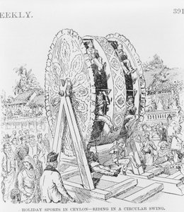 Vakantiesporten in Ceylon, rijden in een cirkelvormig wiel, c.1893 door American School
