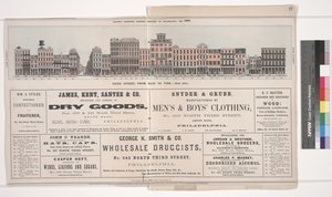 Illustratie uit Baxters Panoramische Bedrijvengids van Philadelphia, 1860