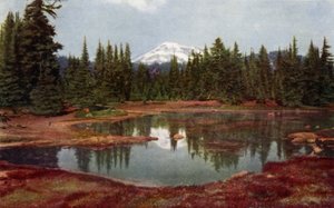 In de Oregon-bergen (kleur litho)