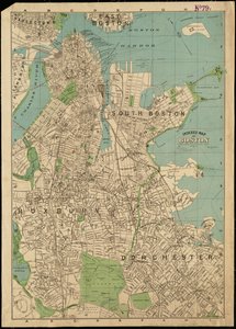 Geïndexeerde kaart van Boston door American School