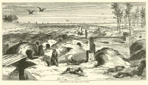 Binnenaanzicht van de gevangenis in Millen, november 1864 door American School
