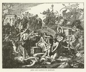 Joden als gevangenen naar Babylon geleid