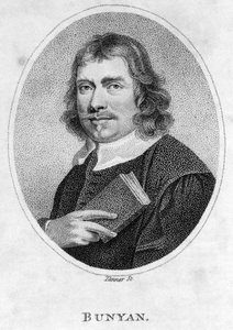 John Bunyan (1628-88) frontispice voor Pilgrims Progress, 1805 door American School