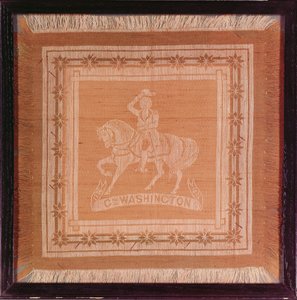 Zakdoek met George Washington (1732-99) te paard, 1876