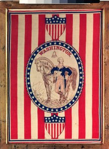 Zakdoek met een volledig ruiterportret van George Washington, c.1876 door American School