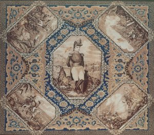Zakdoek met portret van Zachary Taylor en veldslagen van de Mexicaanse Oorlog (1846-8), 1848 door American School