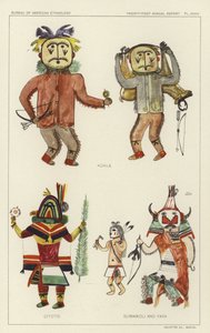 Kokle, Citoto, Sumaikoli en Yaya (kleurenlitho) door American School