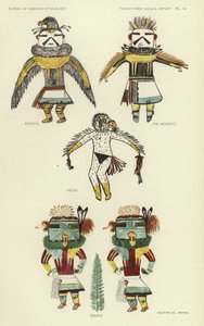 Kwahu, Palakwayo, Keca, Pawik (kleurenlitho) door American School