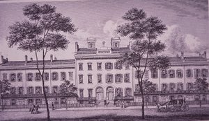 LeRoy Place in 1831, deel van wat nu Bleecker Street is in Greenwich Village door American School