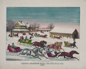 Vertrek van Brighton Hotel naar de Mill-Dam, Winter, c.1871