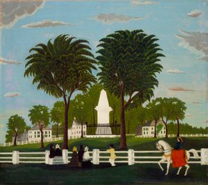Lexington Battle Monument, ca. 1830 door American School