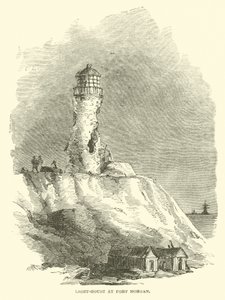 Vuurtoren bij Fort Morgan, augustus 1864 door American School