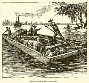 Lincoln als platbootman door American School