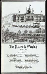 Lincolns Begrafenisstoet, uitgegeven 1865 door American School