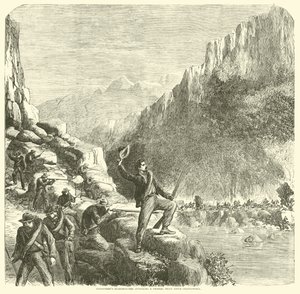 Longstreets scherpschutters aanvallen een federale trein boven Chattanooga, oktober 1863 door American School