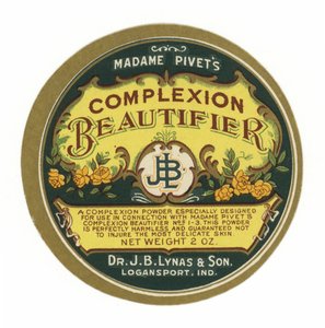 Madame Pivets Complexion Beautifier, label door American School