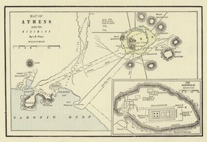 Kaart van Athene en zijn Omgeving; De Akropolis