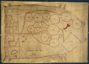 Kaart van inheemse Indiase landen, c.1721-25 door American School
