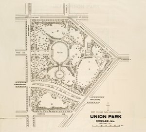 Kaart van Union Park, Chicago, Illinois door American School