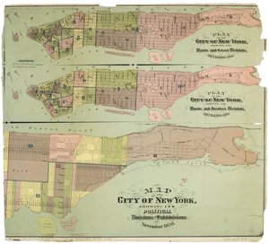 Kaart van de stad New York, met zijn politieke indelingen en onderverdelingen