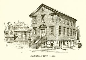Stadhuis van Marblehead (gravure) door American School