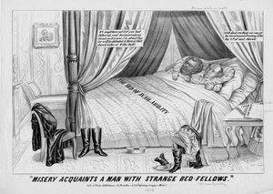 Ellende maakt een man bekend met vreemde bedgenoten, uitgegeven door H R Robinson, New York, 1848