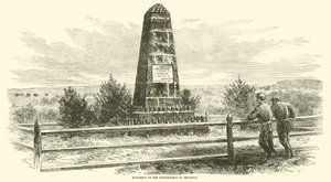 Monument op het slagveld van Groveton, augustus 1862 door American School