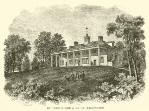 Mount Vernon, het huis van Washington (gravure) door American School