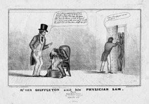 Mr. van Shuffleton en zijn arts Sam, ca. 1836 door American School