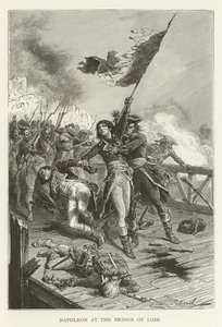 Napoleon bij de brug van Lodi