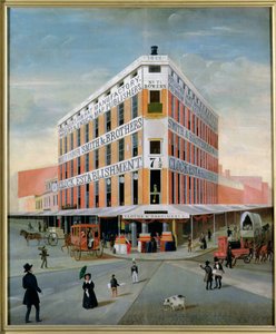 Nr.7 12 Bowery, NYC, ca. 1837-39 door American School