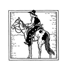 Amerikaanse cowboy van het oude westen te paard