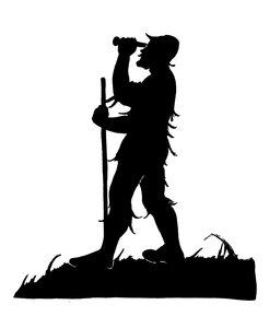 Een van een set Robinson Crusoe silhouetten