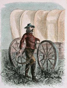 Pioneer Bullcracker met zijn bullepeits (gravure)