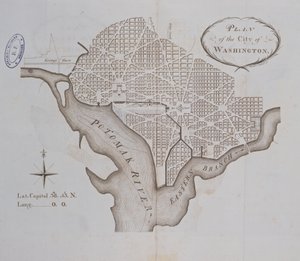 Plan van de stad Washington zoals oorspronkelijk uitgezet in 1793